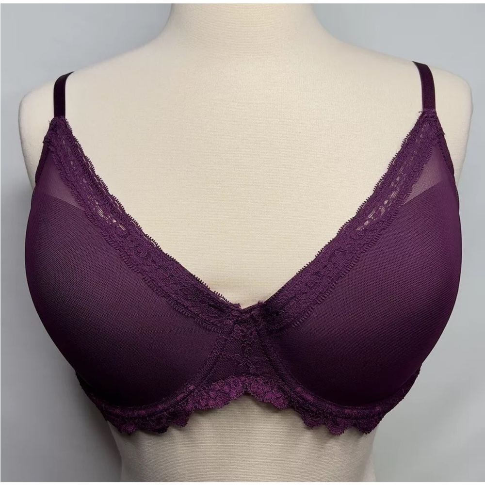 Versace 19-69 Underwire Bra Size 38D Color: Port Wine Rear Closure Hand Wash EXC